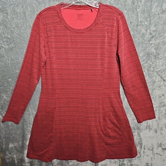 Toad and Co womens med A Line Shift Dress Pink Salmon Color Long Sleeve Turkey - Picture 1 of 11